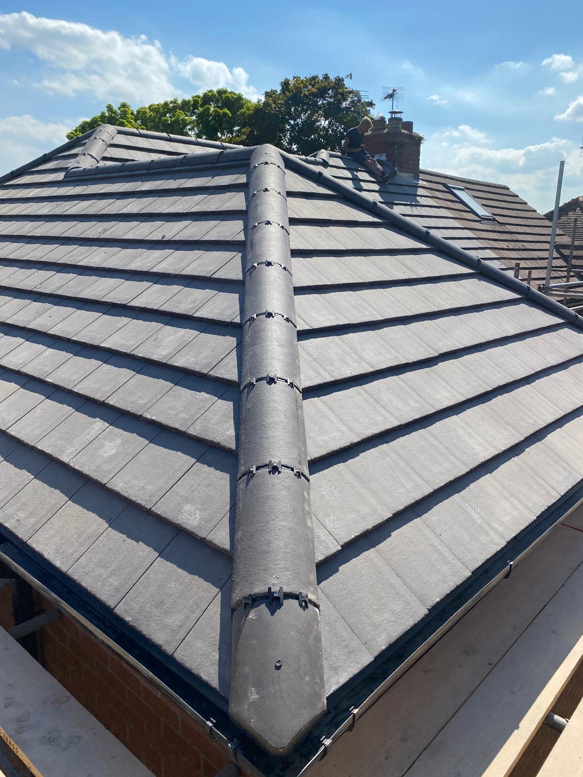 Maintenance-free dry ridge system on a new concrete tile roof in York